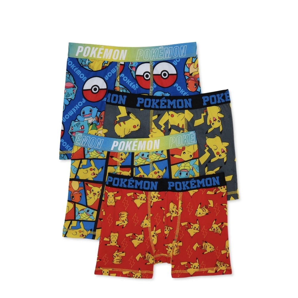 Final Price◇ Pokemon 4 Boys Athletic Boxer Briefs